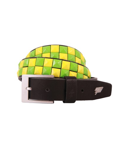 Double stud leather - double, belt