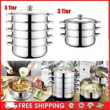 LARGE 28cm 3/5 Tier Stainless