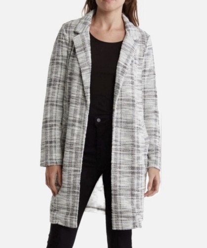 Melloday open front plaid - melloday,