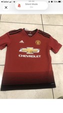 BOYS ADIDAS RED MAN UTD FC CHEVROLET FOOTBALL TOP 11-12 YEARS