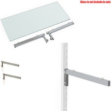 NEW CHROME GLASS SHELF BRACKETS + SUCTION PADS FOR TWIN SLOT UPRIGHT IN 5 SIZES 