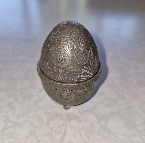 Pewter egg shaped - pewter, pin