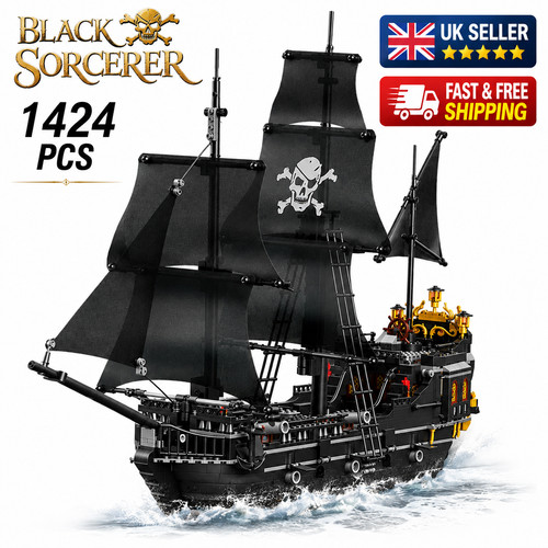 Black pirate ship skeleton - black,