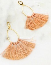 Pink Teardrop Hammered Gold