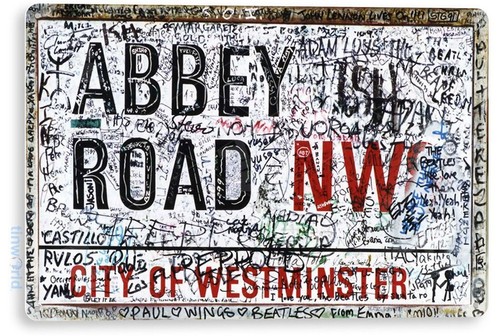 Tin sign abbey road - tin, nw