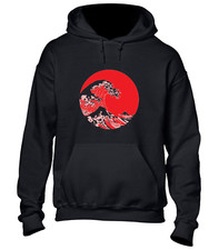 JAPANESE WAVE HOODY HOODIE JAPAN SAMURAI COOL FASHION ANIME SURFING TOP