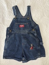 Vintage Osh Kosh Teddy Bear Race car Overalls Size 24 Months