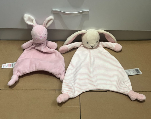 Pink white striped bunny - 2x,