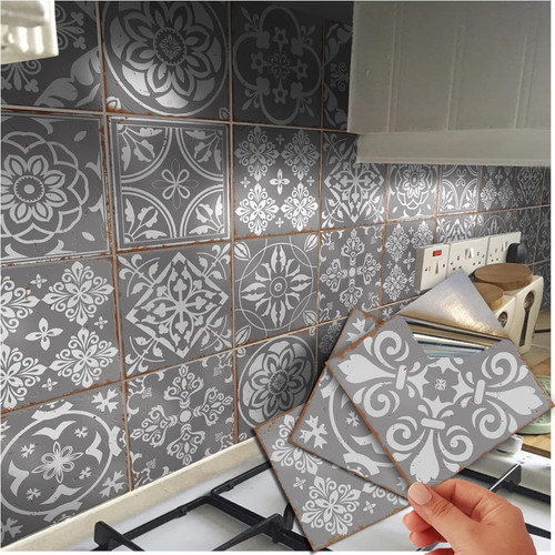 Grey tile stickers - 72,