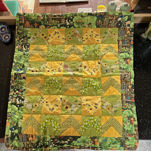 Green yellow patchwork - green, &