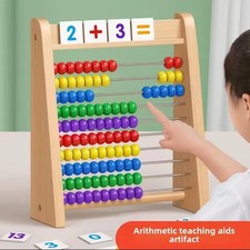 Classic Wooden Counting Toy Gift Set - 100 Beads Montessori Math Learning Abacus