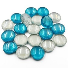 White And Blue Glass Pebbles |