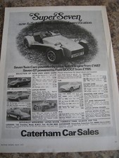 SUPER SEVEN CATERHAM CAR SALES LOTUS SPRINT ENGINE 1973 ADVERT A4 FILE 47