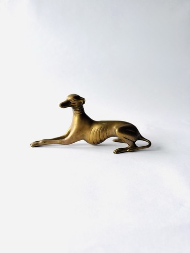 Metal greyhound dog lying - metal,