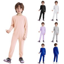 Kids Special Needs Adaptive Anti-Strip Romper Zip Back Jumpsuit Solid Overalls