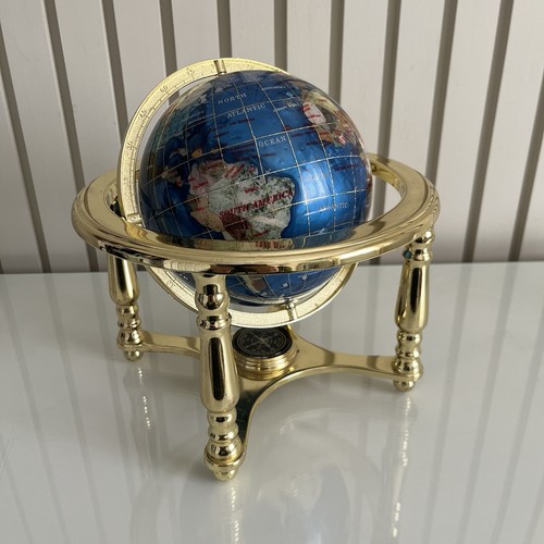 Vintage brass plated - brass, blue