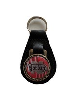 Black leather keyring fob - leather, keyring/