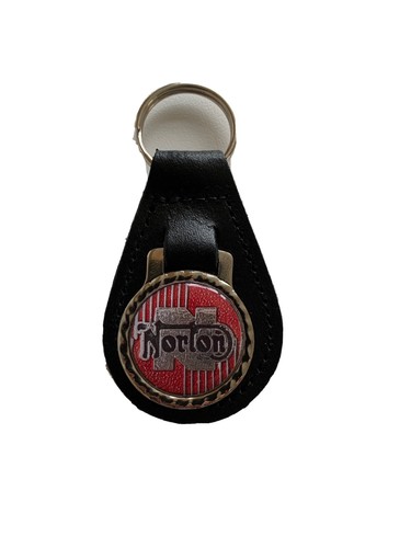 Black leather keyring - , keyring/