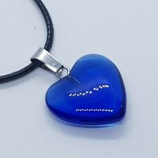 Blue Sapphire Heart Necklace Pendant Yoga Chakra Healing Stone Crystal Gemstone