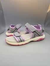 Clarks Girl’s Expo Sea Dark Grey / Purple Sandals - UK 2 F / EUR 34 Childrens