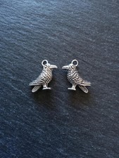 50 Raven Crow Bird Charms Silver Tone Metal Alloy 19x13mm UK