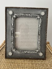 Wood And Silver Metal Photo Frame Freestanding 20.5 25.5cm Country