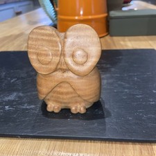Small Hand Carved Wooden Owl