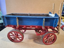 Vintage Wooden Blue/Red Hay Wagon