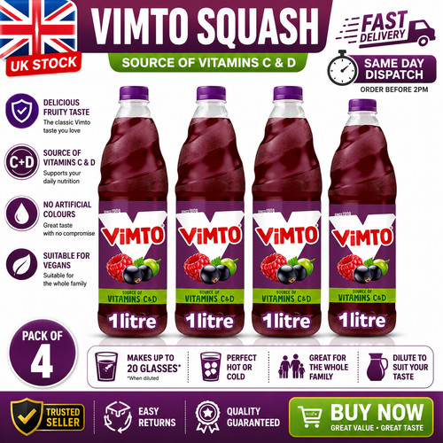 Vimto squash pack 4 - 1l,
