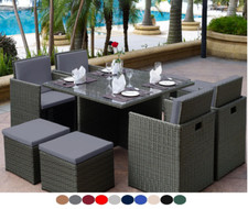12pc/16pc Replacement Cushion Set to fit 8 Seater Rattan Garden Dining Cube