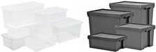 (24L/25L/36L/37L/45L/62L/92L/110L) Plastic Stackable Storage Boxes with Lids
