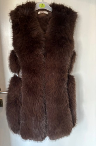 Faux fur waistcoat with belt - fur,