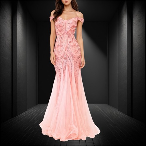 Pink sequin mermaid prom dress - mermaid,