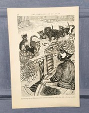 Vintage 1940s Spriggan of ST Ives Cats Fisherman Cartoon Book Print Lithograph