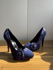Purple Tartan High Heel Shoes
