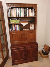 Dark Wooden Bookcase With Drop