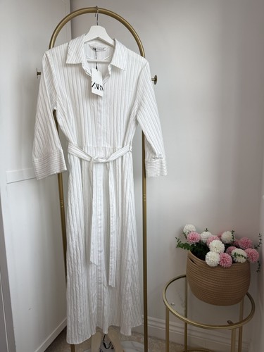 Zara white midi shirt dress - zara,