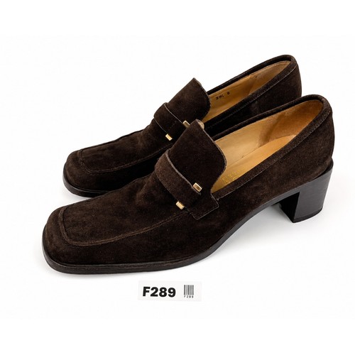Gucci brown suede block heel - suede,