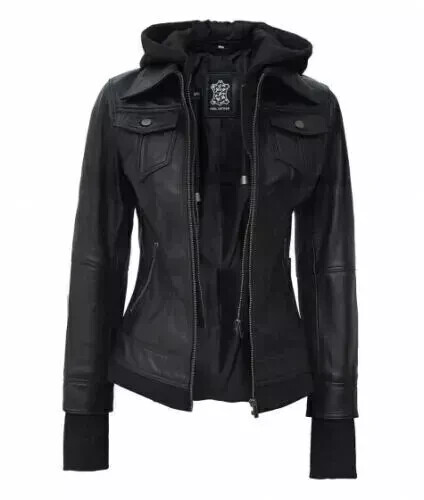 Women black bomber - bomber, motorcycle