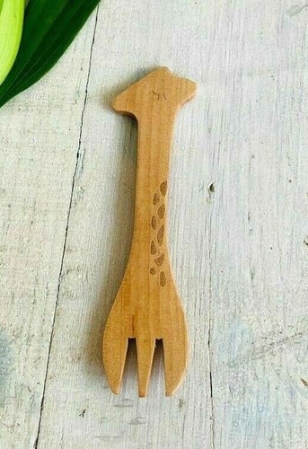 Kids cutlery giraffe fork wood - kids,