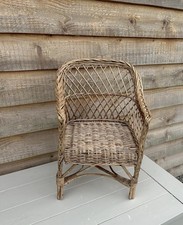 Child’s Vintage Wicker Rattan bamboo chair with arms