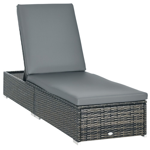 Outsunny patio rattan chaise - rattan,
