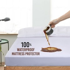 Waterproof Terry Towel Mattress Protector Fitted Sheet Bed Cover Non Allergy All
