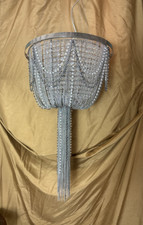 Hollywood Regency Bohemian Style Chain & Crystal Pendant Chandelier