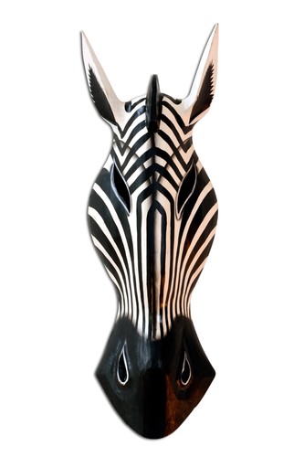 Wooden zebra mask - wooden,