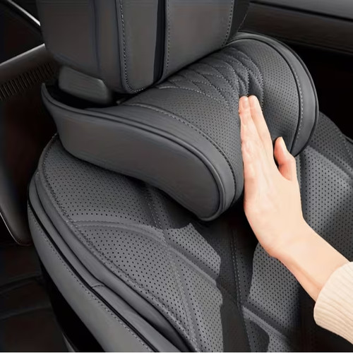 Nappa leather car neck pillow - nappa,