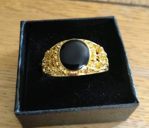 Gold mens onyx ring 18k - mens,