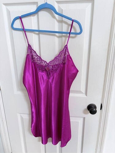 Chemise robe satin - chemise/robe, lace-trim