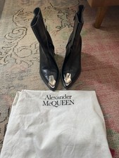 McQueen Steel Toe Cap Boot Black Leather 
