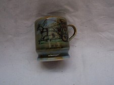 MINIATURE IRISH PORCELAIN CUP MADE IN IRELAND Irish Jaunting Car Horse Carriage.